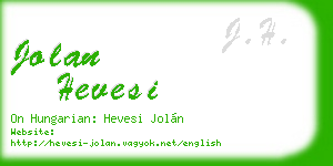 jolan hevesi business card